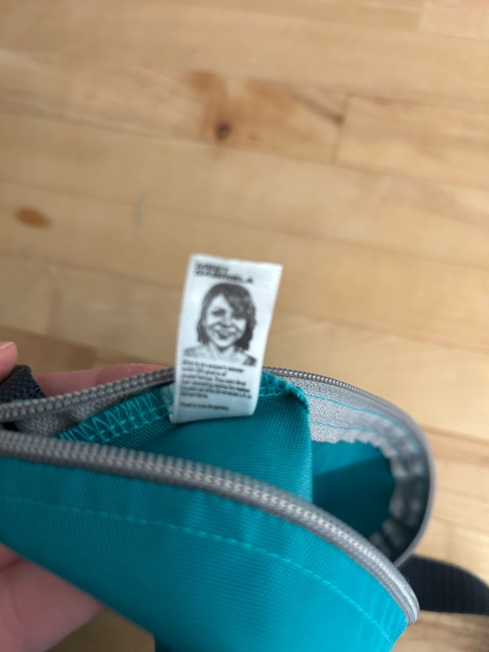 Teal Nylon Fanny Pack with Adjustable Strap Los Angeles Apparel - Picture 4 of 6